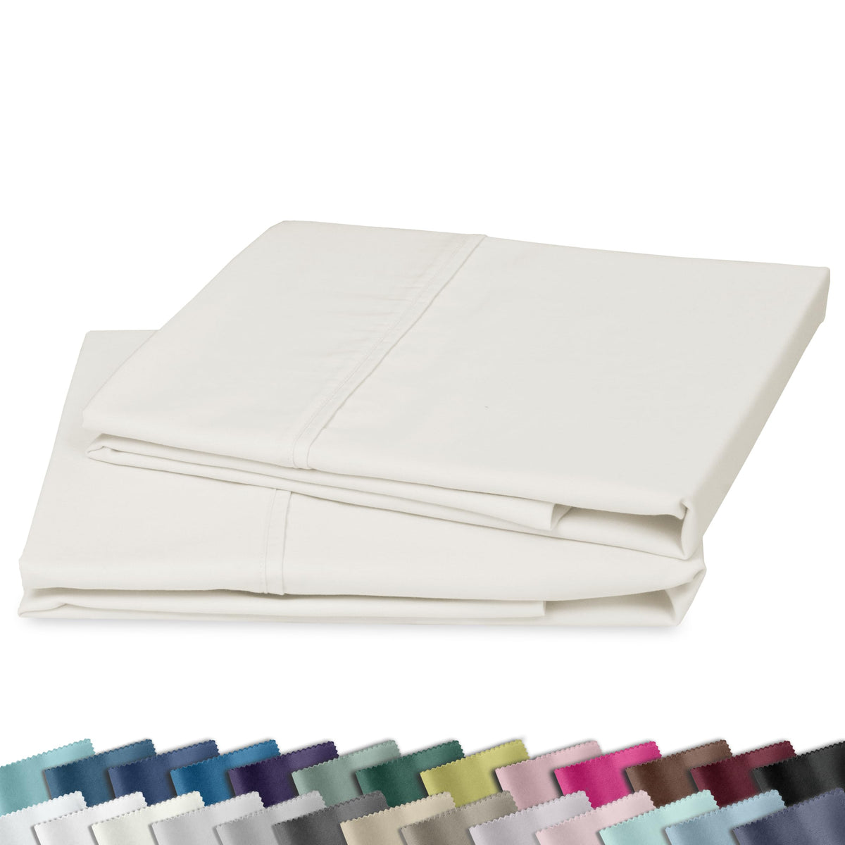California Design Den 2-Pack Pillow Cases Standard Size, 100% Cotton Sateen