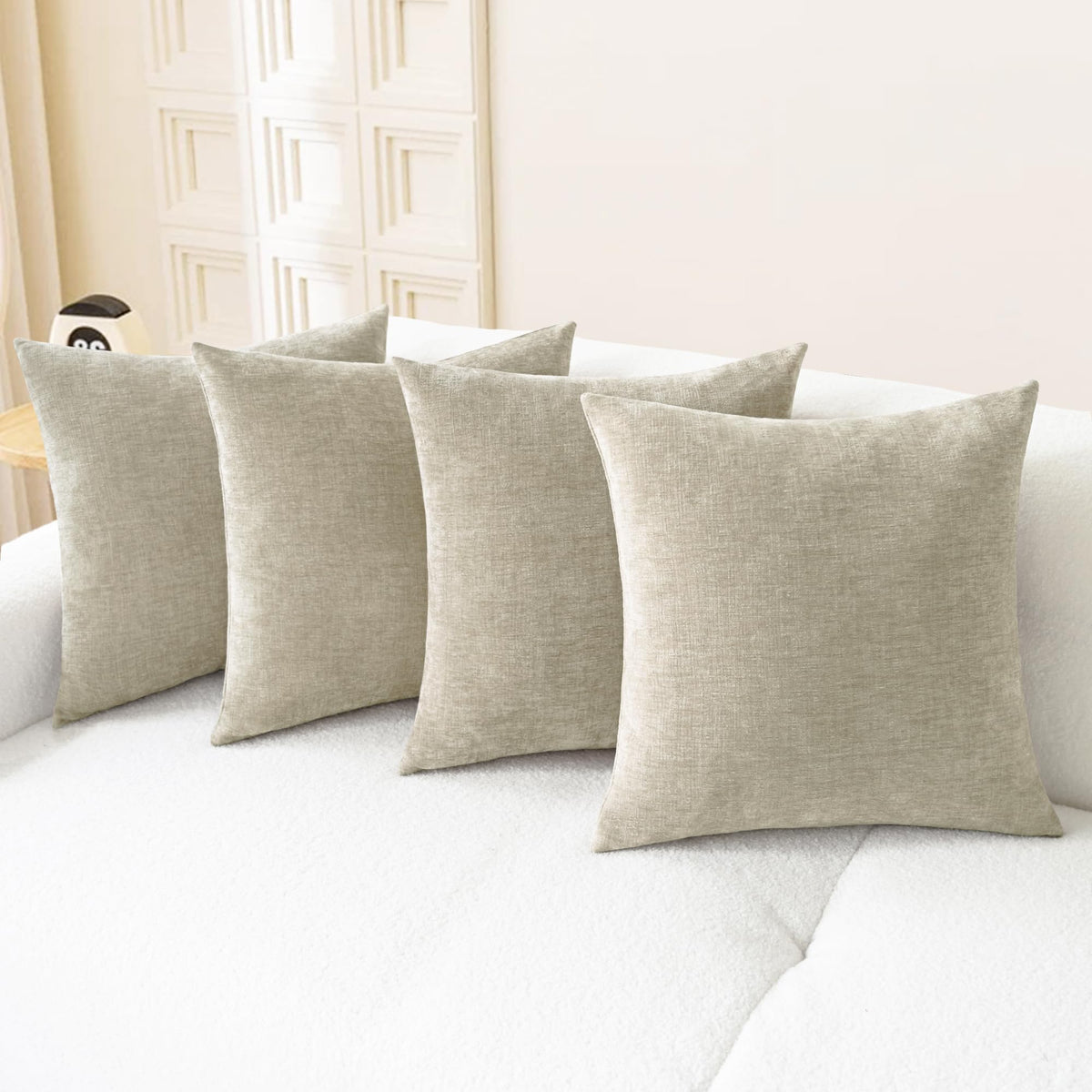CaliTime Decorative Couch Throw Pillow Covers 18 X 18 Inches Navy Blue