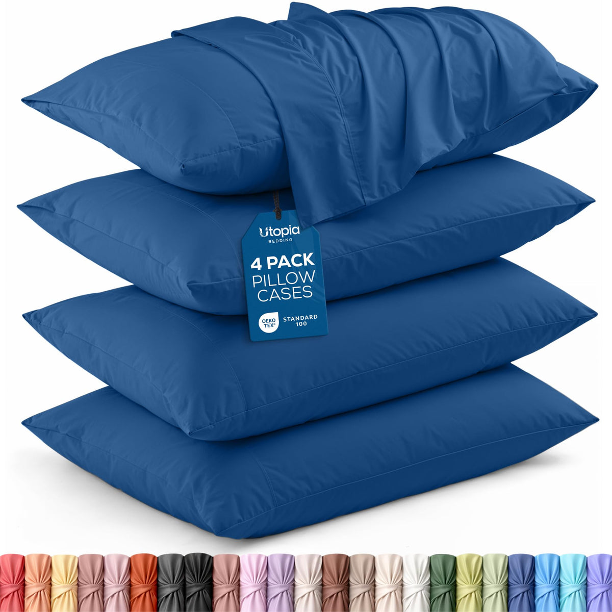 Pillow Covers Standard Size Set of 4, Soft and Comfy Pillow Cases, White