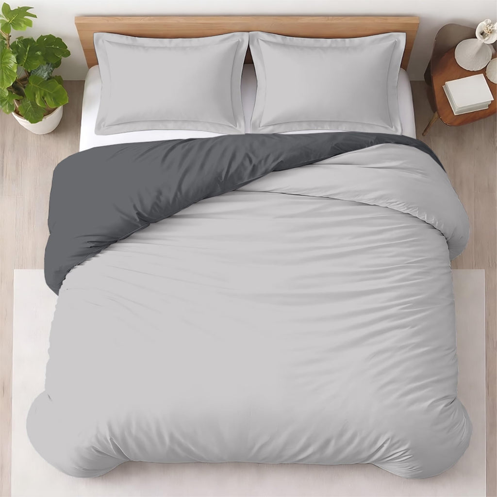 Kotton Culture 3 Pc Duvet Cover King Size Set-100% Egyptian Cotton 600 Thread Count Ultra Soft Premium Durable Comforter Cover Zipper Closure & Corner Ties - (Plum, 104" X 94")