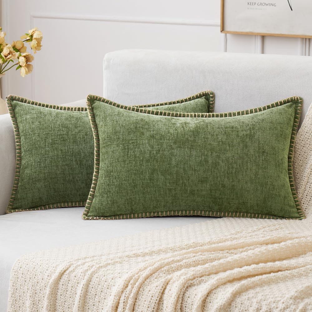 MIULEE Decorative Couch Throw Pillow Covers 18x18 Inch Navy 2 Pack