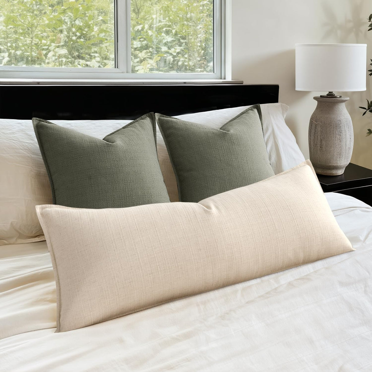 MIULEE Thick Textured Rust Decorative Fall Throw Pillow Covers 20x20 Inch
