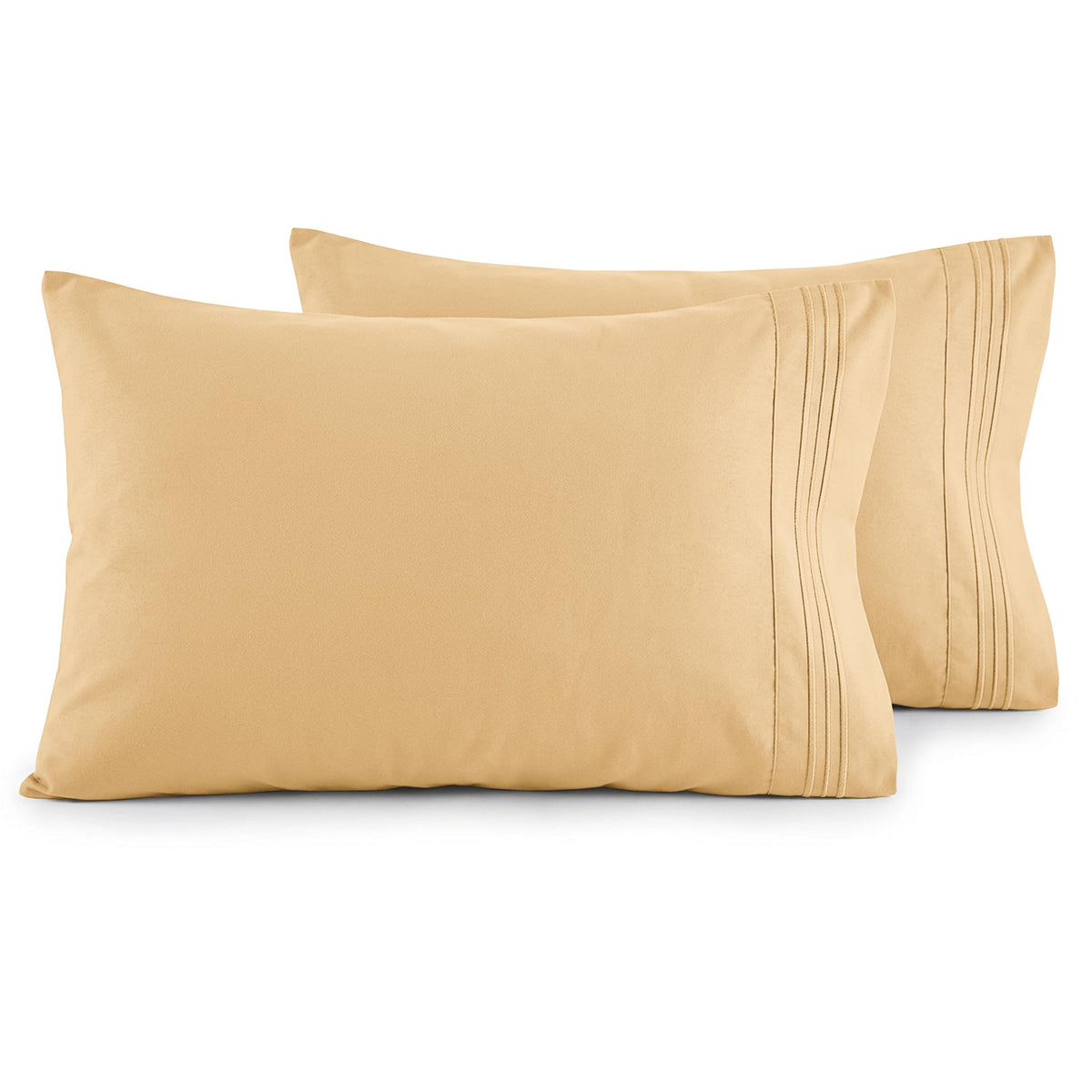 Elegant Comfort Luxury Ultra-Soft 2-Piece Pillowcase Set - 1500 Premium Hotel Quality Microfiber Double Brushed - Wrinkle Resistant, King Size, White
