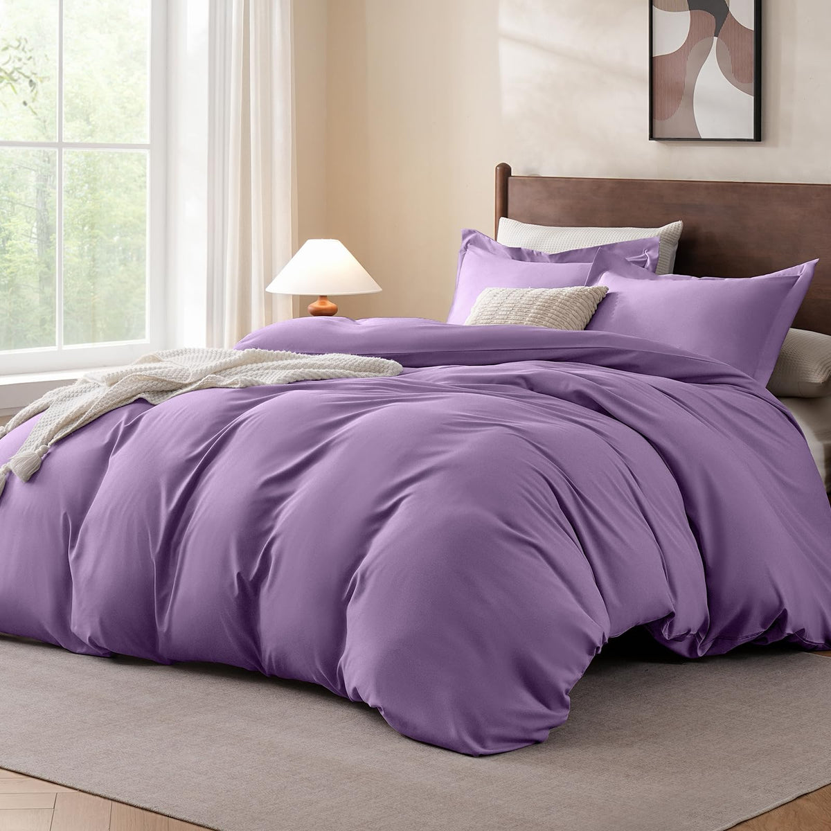 FreshCulture Duvet Cover King Size - 3 Pieces Microfiber Duvet Cover Set with Zipper Closure - Lightweight & Easy Care - 1 Comforter Cover & 2 Pillow Shams - Comforter Not Included (Baby Blue)