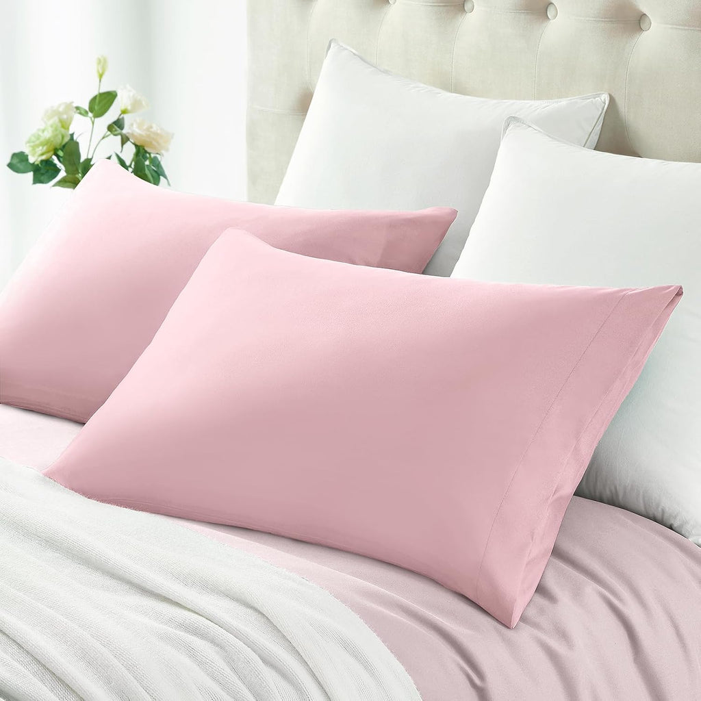 MILVOWOC Brushed Microfiber Pillowcases, Dusty Pink, 20x26 Inch