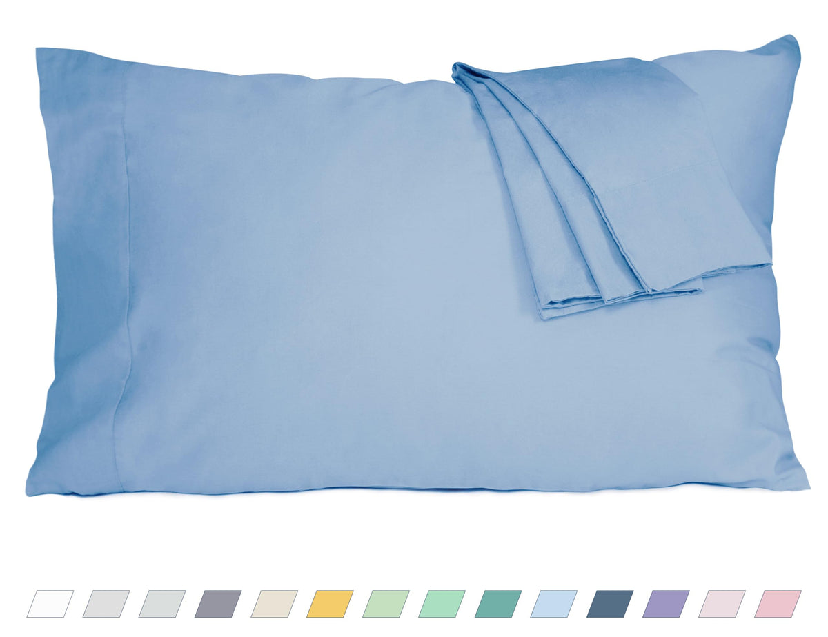 Pillow Cases Standard Queen Size 100% Cotton Percale Set of 2, White