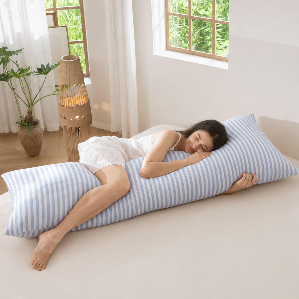 MOOMEE Pillowcase Set of 2 100% Washed Cotton Linen-Like Standard
