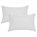 JELLYMONI Cotton Classic Striped Pillowcases Set of 2, Green, Queen