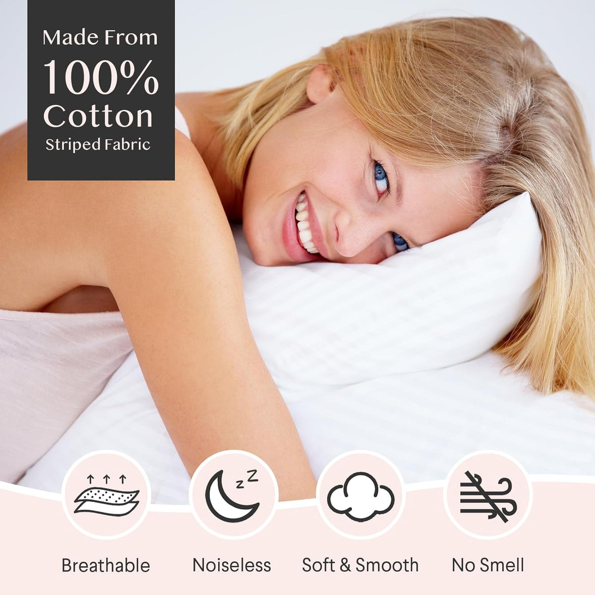 FAUNNA 600TC 100% Cotton Pillow Protectors, Standard Size (20x26), 4 Pack