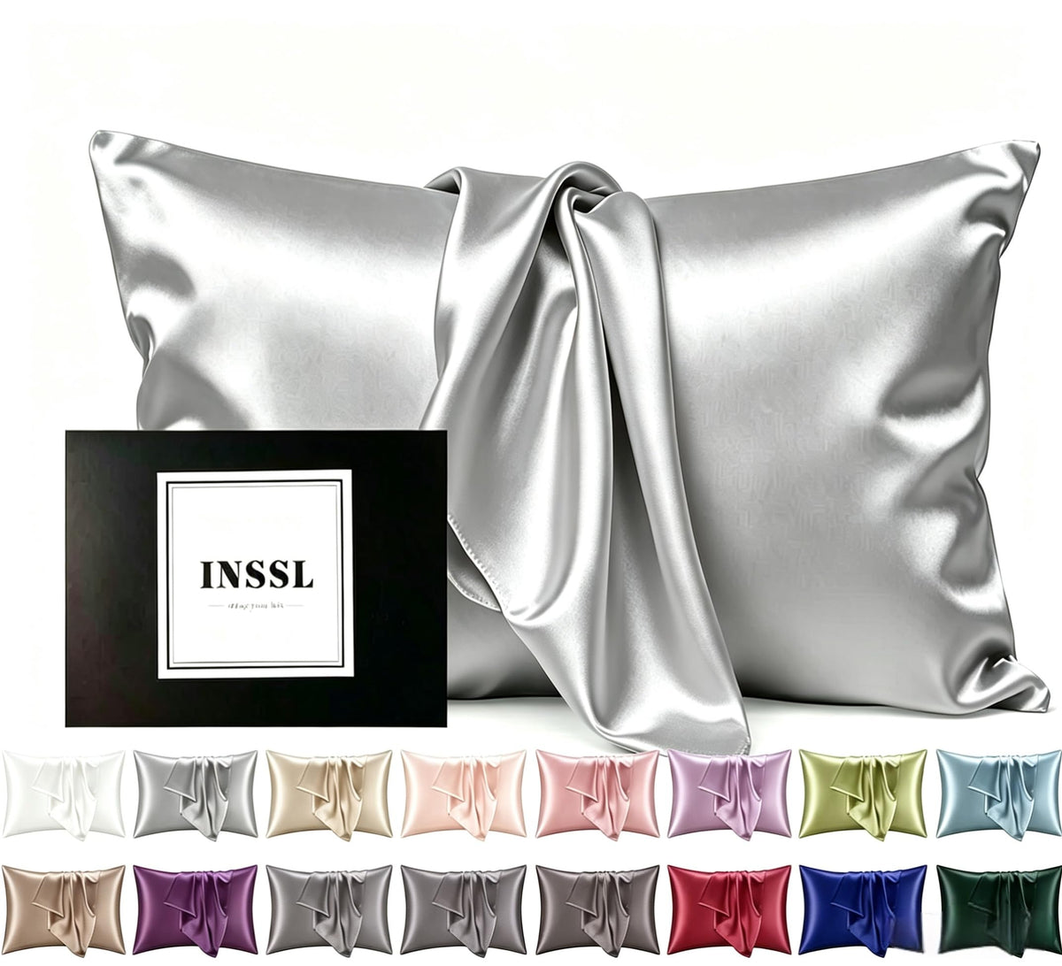INSSL Silk Pillowcase for Women, Mulberry Silk Pillowcase for Hair and Skin and Stay Comfortable and Breathable During Sleep (Standard, Coral)