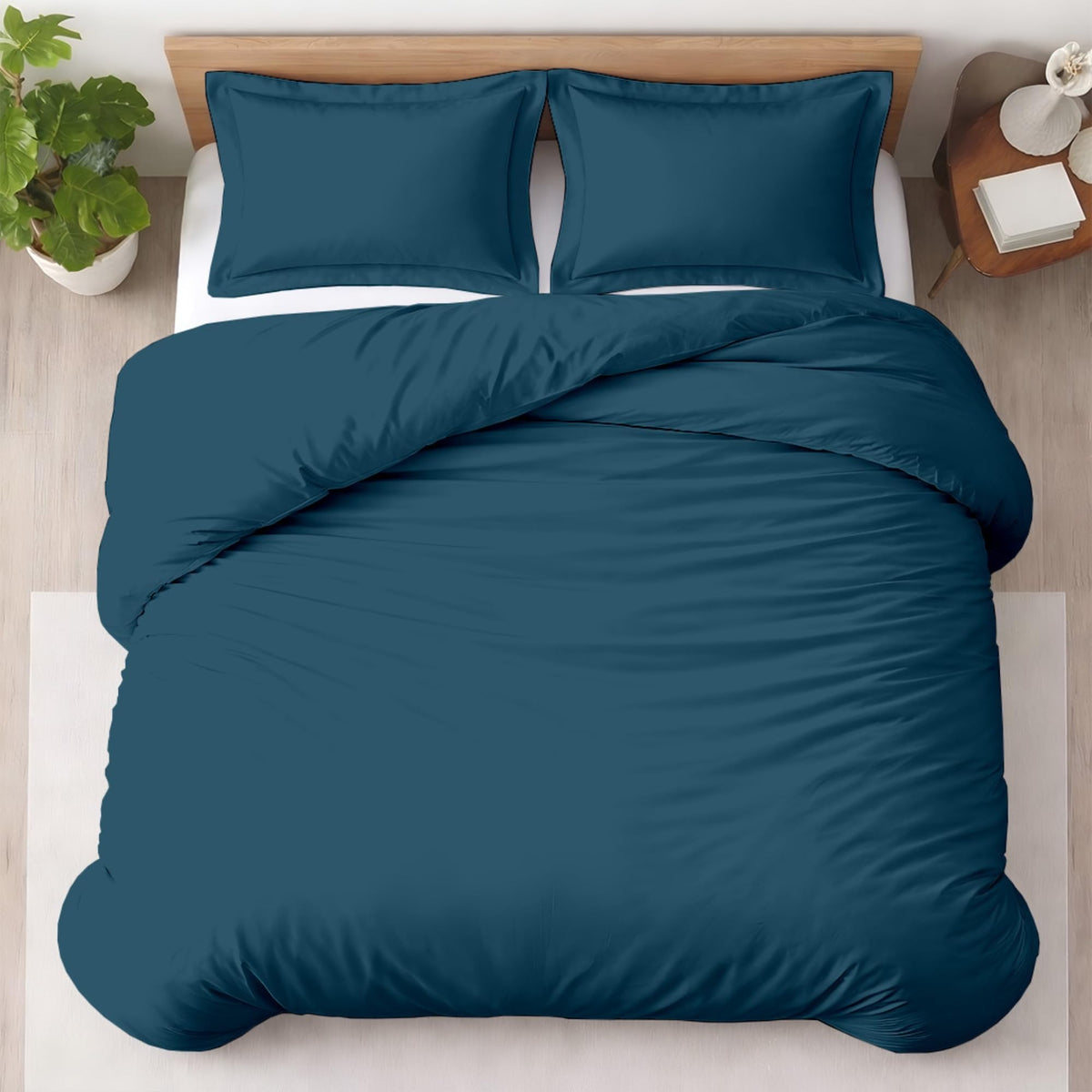 Kotton Culture 3 Pc Duvet Cover King Size Set-100% Egyptian Cotton 600 Thread Count Ultra Soft Premium Durable Comforter Cover Zipper Closure & Corner Ties - (Plum, 104" X 94")
