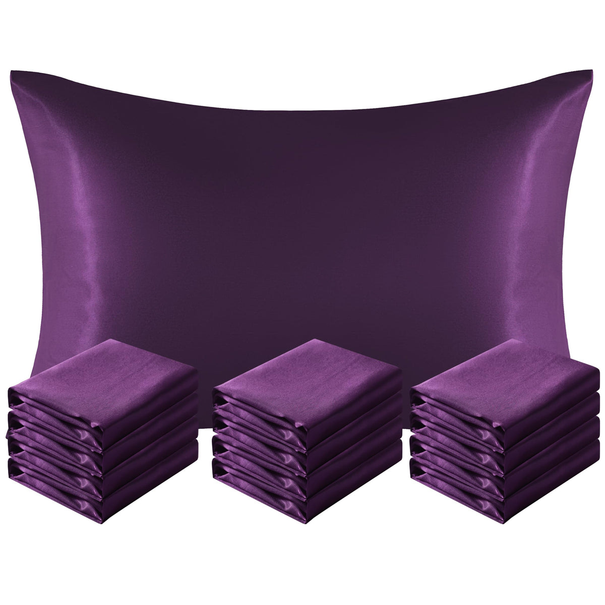 NTBAY Standard Satin Pillowcases, Set of 2, Black