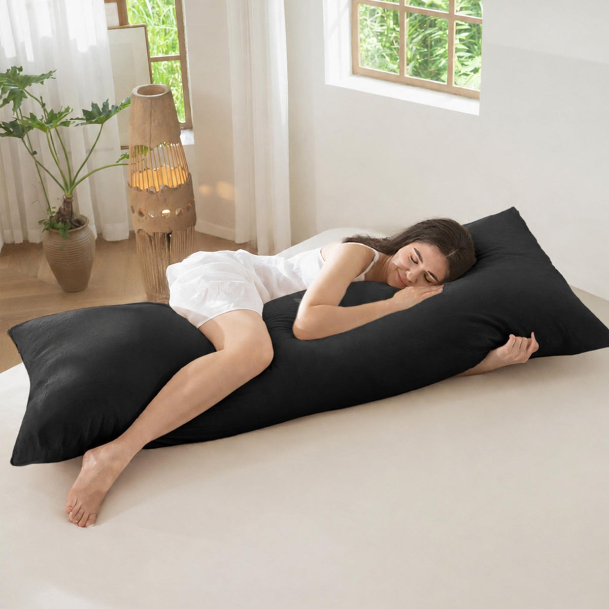 MOOMEE Pillowcase Set of 2 100% Washed Cotton Linen-Like Standard