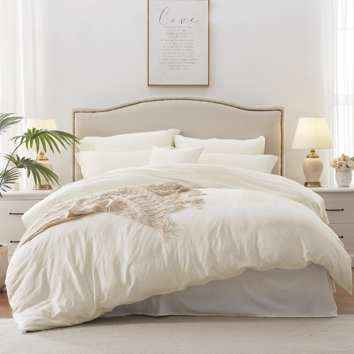 MILDLY Duvet Cover King Ultra Soft Comforter Cover Set 3pcs, Mist Sage