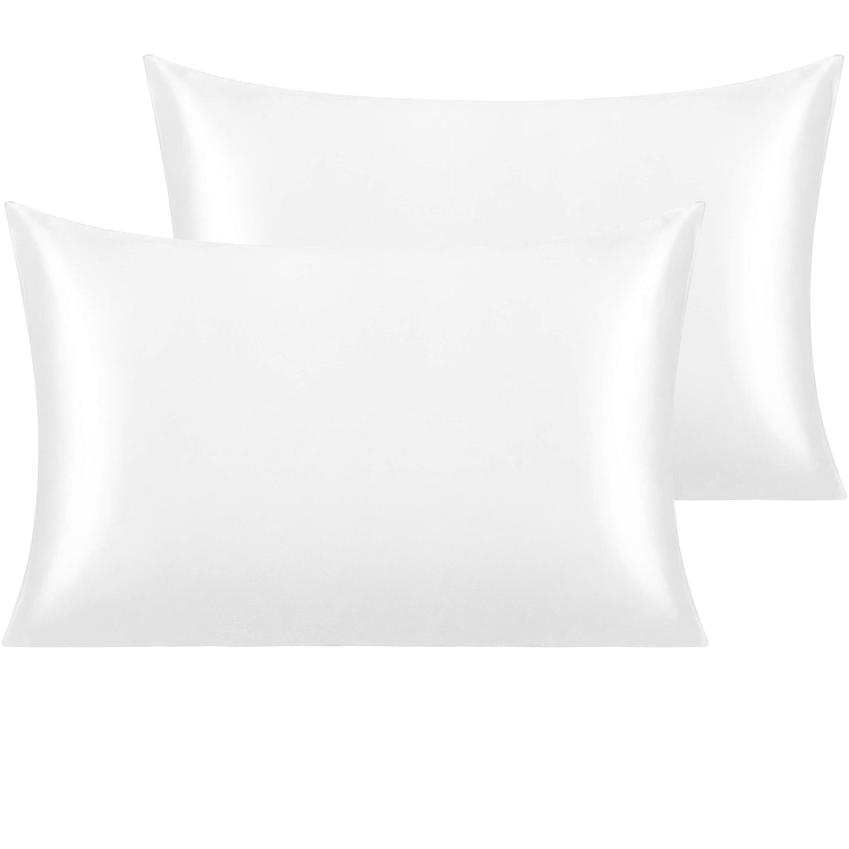 NTBAY Standard Satin Pillowcases, Set of 2, Black