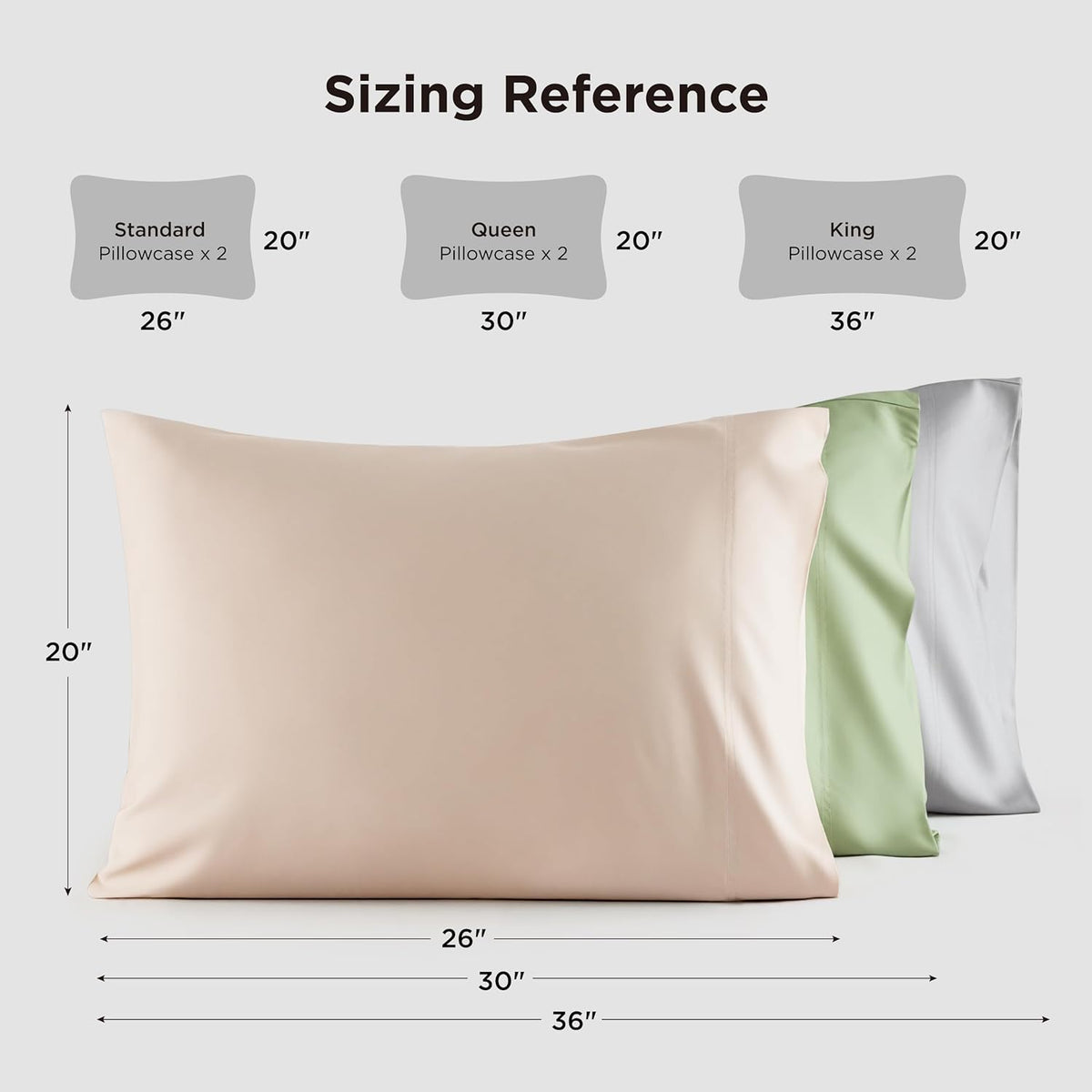 Bedsure White Pillow Cases Queen Set of 2, 100% Rayon Derived from Bamboo