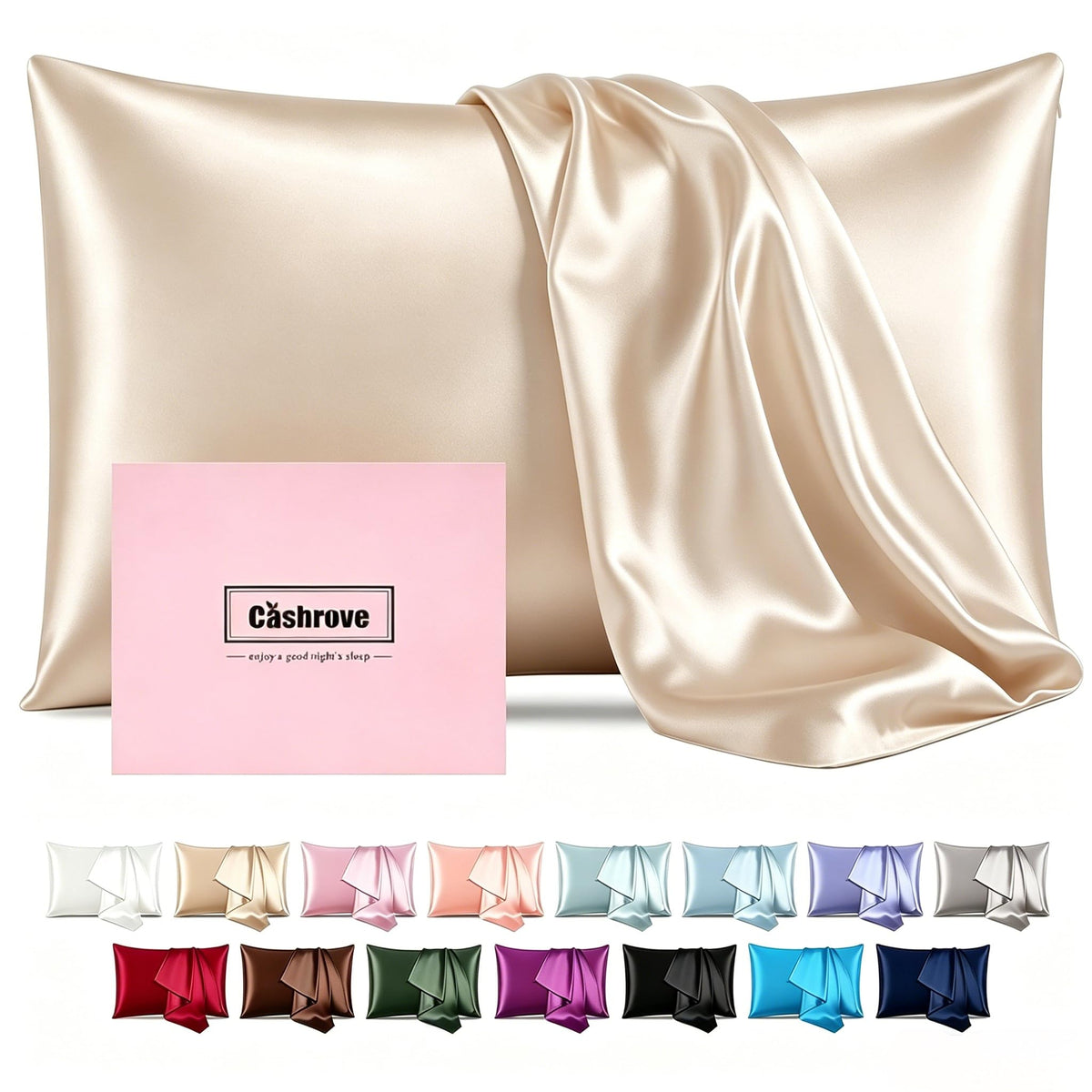 Silk Pillow Cases Mulberry Silk Pillowcases Soft Breathable Both Sided Natural Silk Pillowcase with Zipper Beauty Sleep Silk Pillow Cases 1 Pc for Gift (Standard, Cornflower Blue)