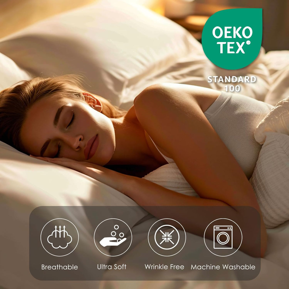 FreshCulture Sage Green Pillowcases Queen Size 2 Pack - Pillowcase Set - Envelope Closure - Soft Brushed Microfiber Fabric - 20x30 Inches Pillow Case Set of 2 for Home, Hotels, Schools