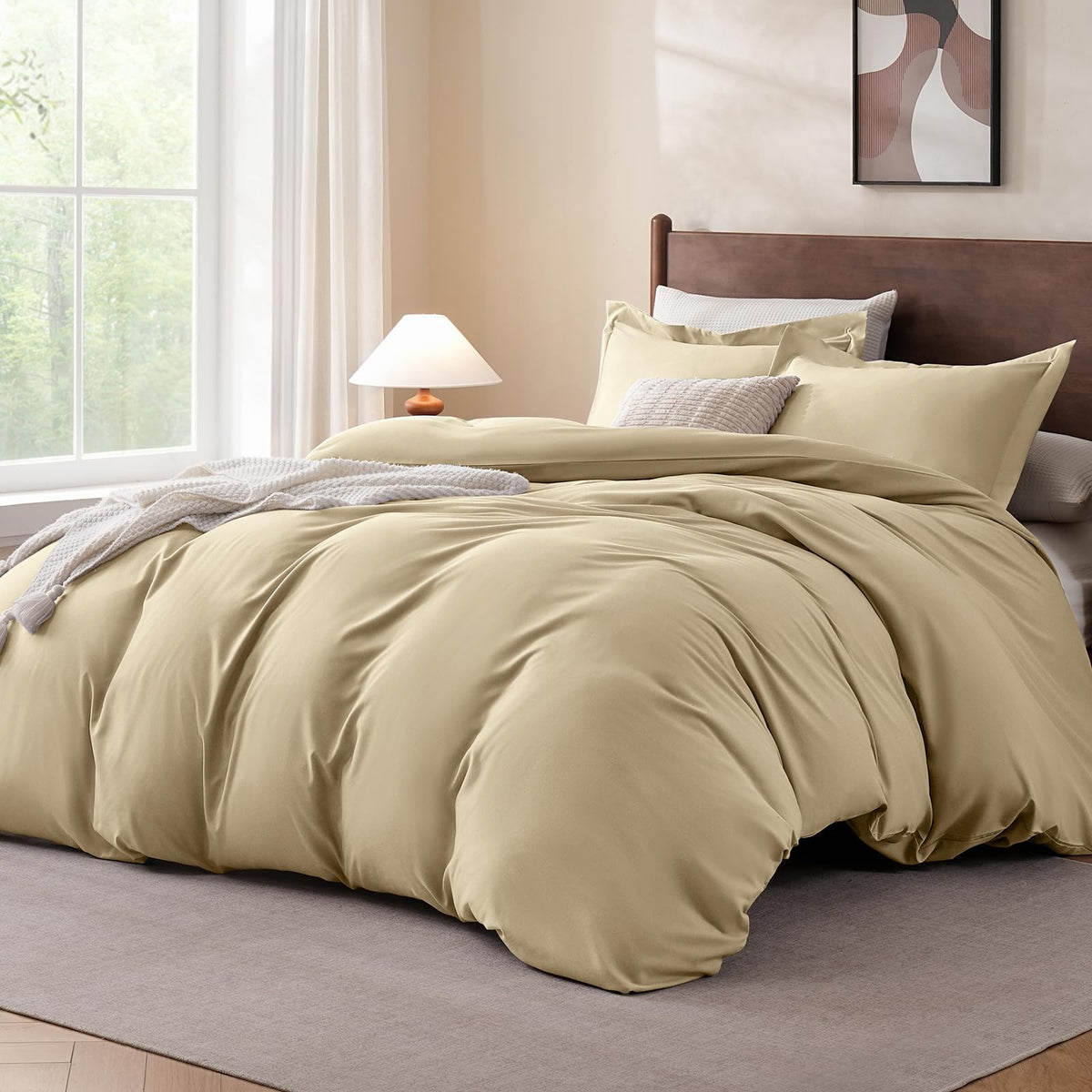 FreshCulture Duvet Cover King Size - 3 Pieces Microfiber Duvet Cover Set with Zipper Closure - Lightweight & Easy Care - 1 Comforter Cover & 2 Pillow Shams - Comforter Not Included (Baby Blue)