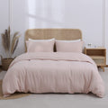 Simple&Opulence 100% Linen Duvet Cover Set 3pcs Basic Style Natural French Washed Flax Solid Color Soft Breathable Farmhouse Bedding with Button Closure - Linen, King