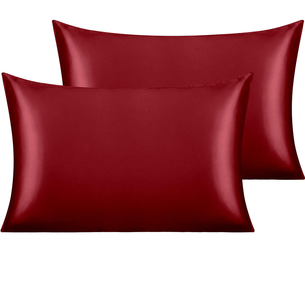 NTBAY Standard Satin Pillowcases, Set of 2, Black