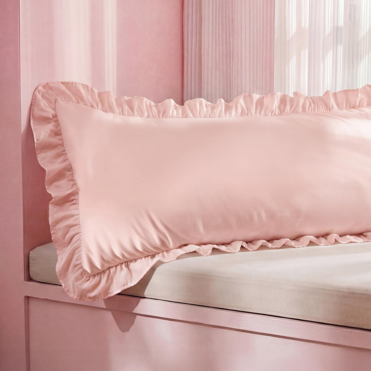 Bedsure Ruffle Pillow Cases Standard Size Set of 2, White Pillow Shams
