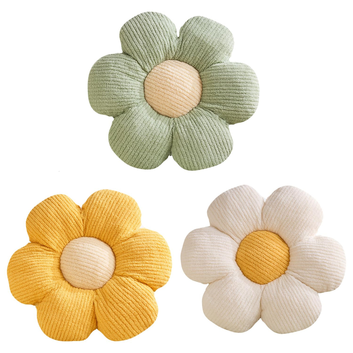 XIAIJIA Flower Pillow, Pink Daisy Throw Pillows, Flower Cushion 15.7 Inch