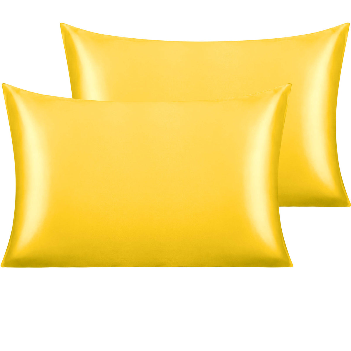 NTBAY Standard Satin Pillowcases, Set of 2, Black