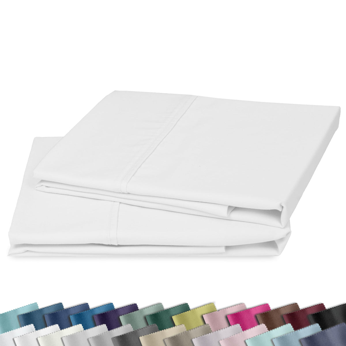 California Design Den 2-Pack Pillow Cases Standard Size, 100% Cotton Sateen