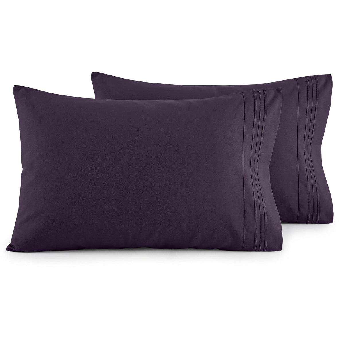 Elegant Comfort Luxury Ultra-Soft 2-Piece Pillowcase Set - 1500 Premium Hotel Quality Microfiber Double Brushed - Wrinkle Resistant, King Size, White