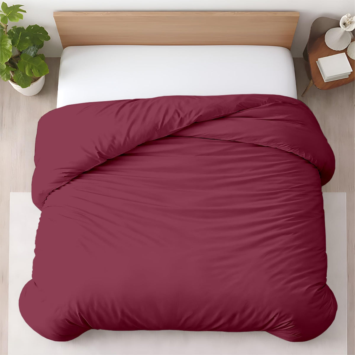Kotton Culture 3 Pc Duvet Cover King Size Set-100% Egyptian Cotton 600 Thread Count Ultra Soft Premium Durable Comforter Cover Zipper Closure & Corner Ties - (Plum, 104" X 94")