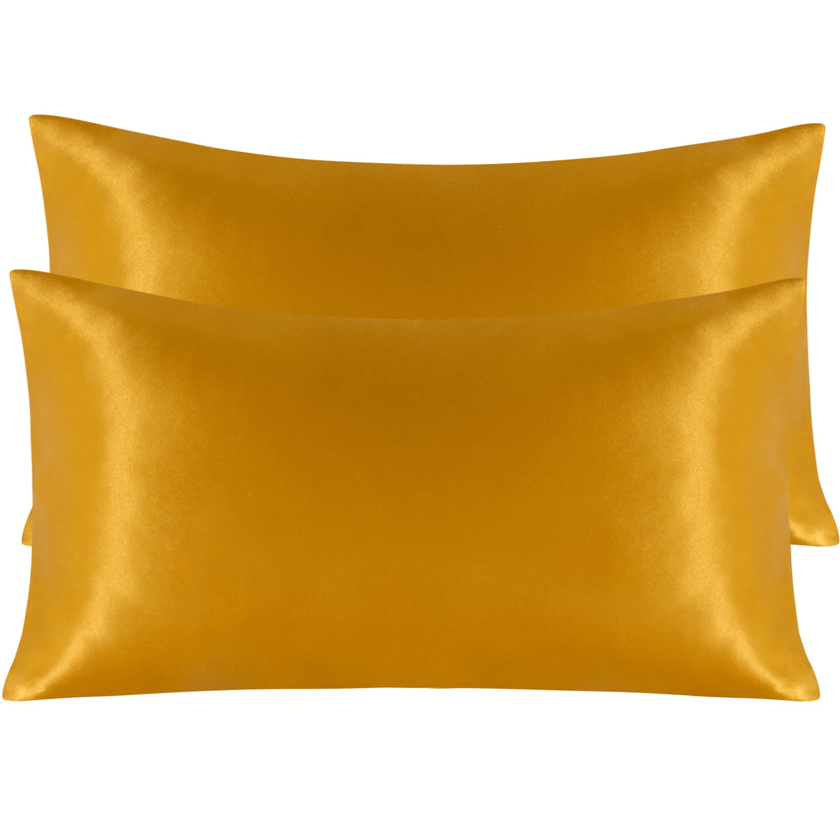 NTBAY Standard Satin Pillowcases, Set of 2, Black