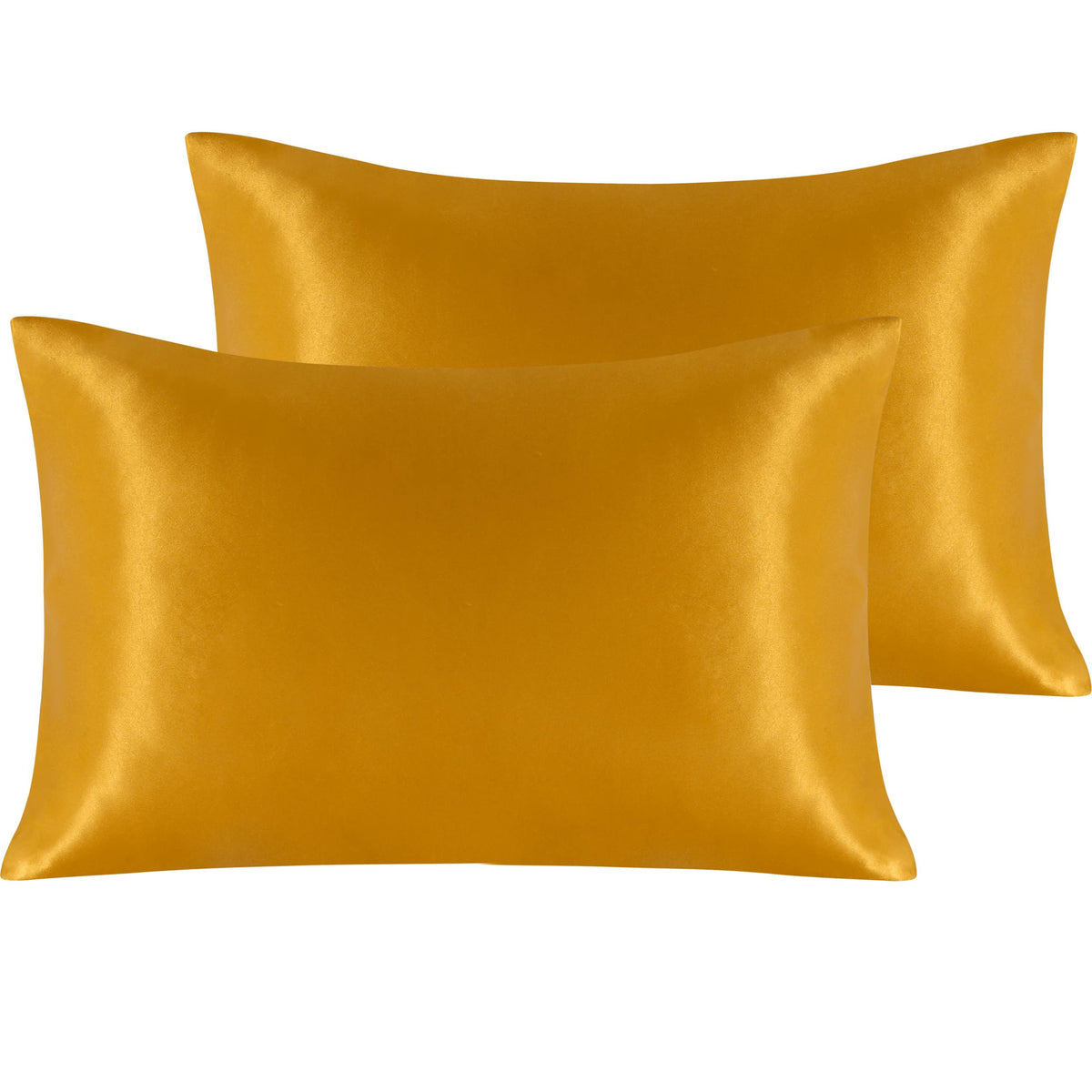 NTBAY Standard Satin Pillowcases, Set of 2, Black