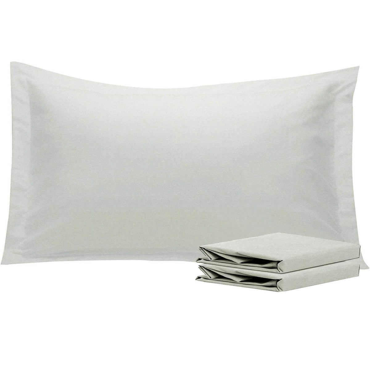 NTBAY Standard Pillow Shams, Set of 2, Microfiber, White