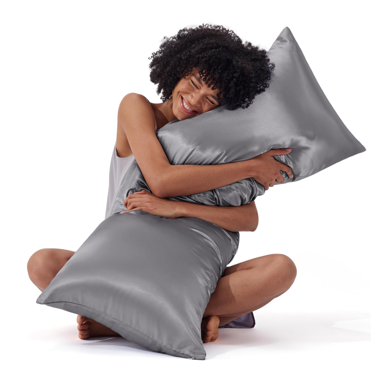 Bedsure Satin Pillowcase with Zipper, Similar to Silk Pillow Cases 2 Pack, Beige Standard Size Satin Pillow Case, Silky & Soft Pillow Covers, Valentines Day Gifts for Women Men, 20x26 Inches