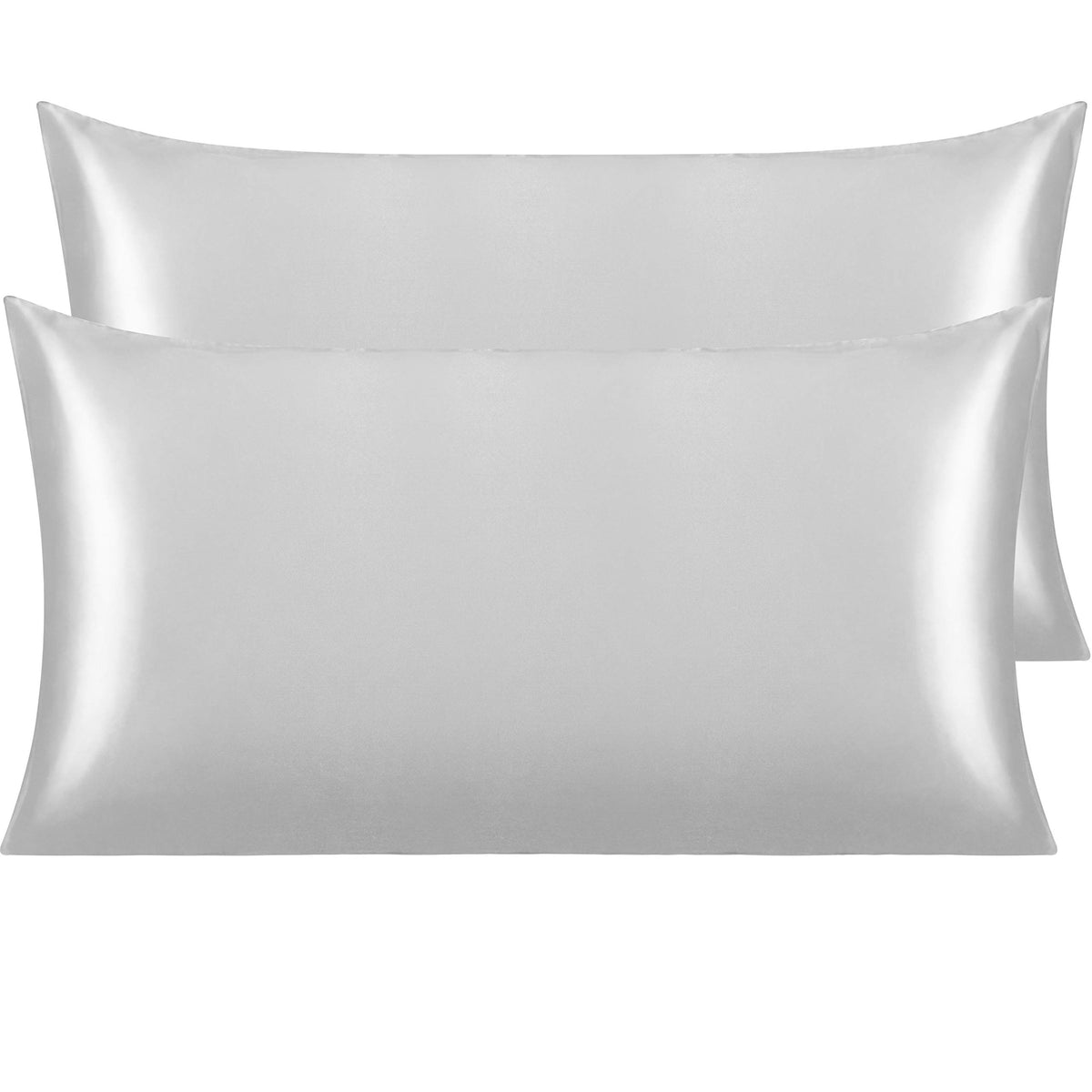 NTBAY Standard Satin Pillowcases, Set of 2, Black