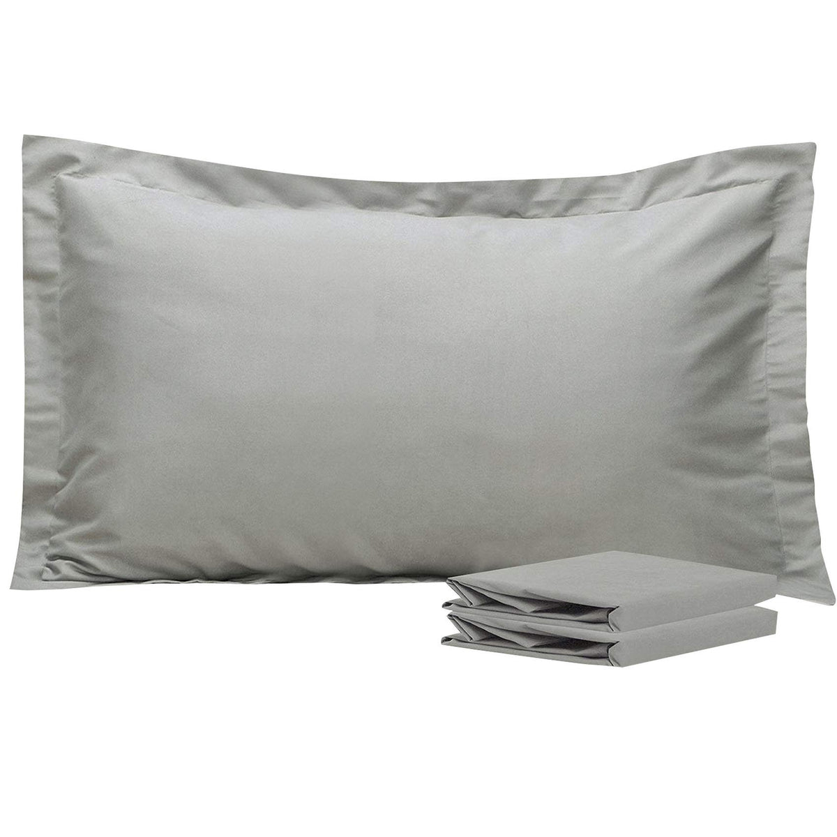 NTBAY Standard Pillow Shams, Set of 2, Microfiber, White