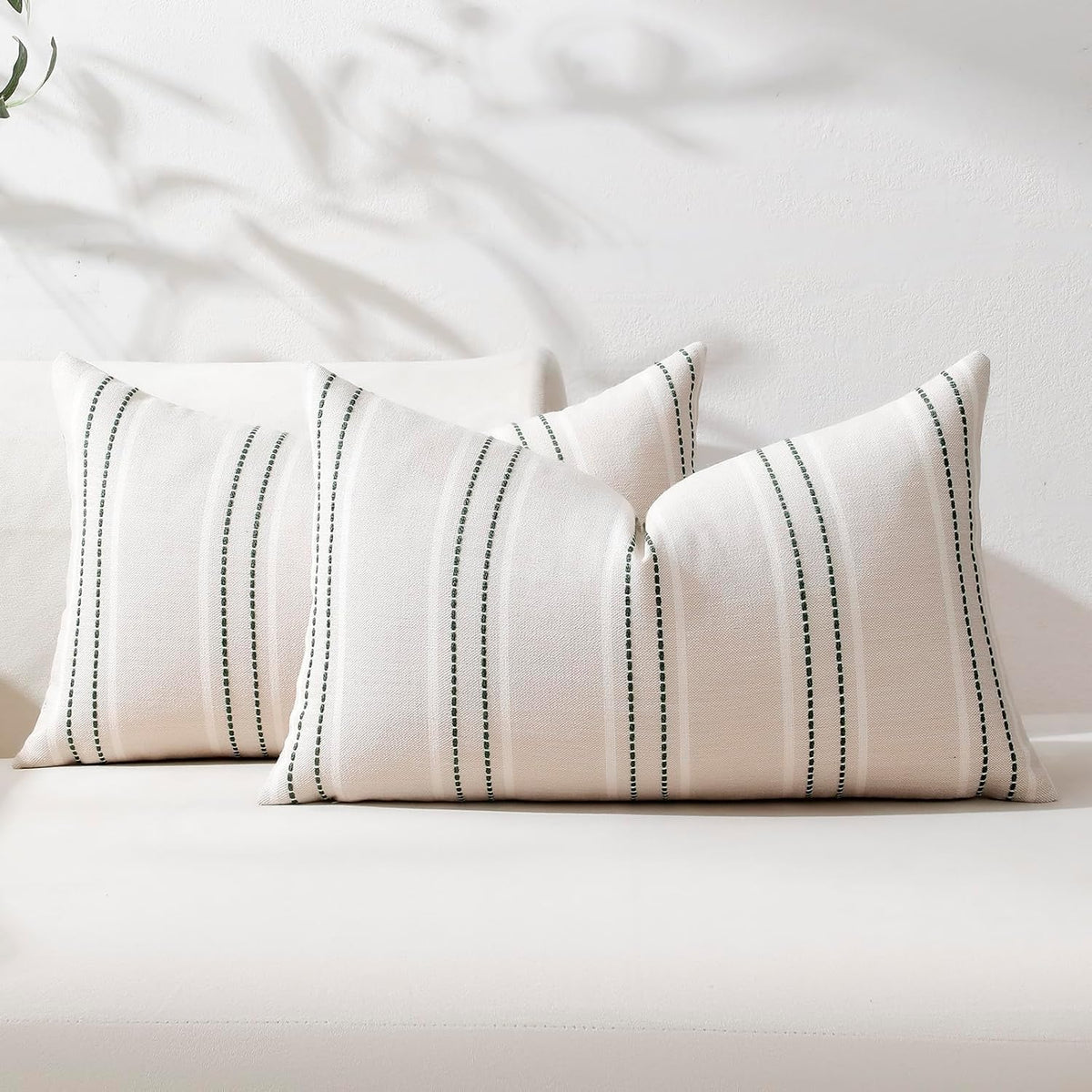 Hckot Navy Blue Throw Pillow Covers 20x20 Set of 2 Striped Pillow Covers