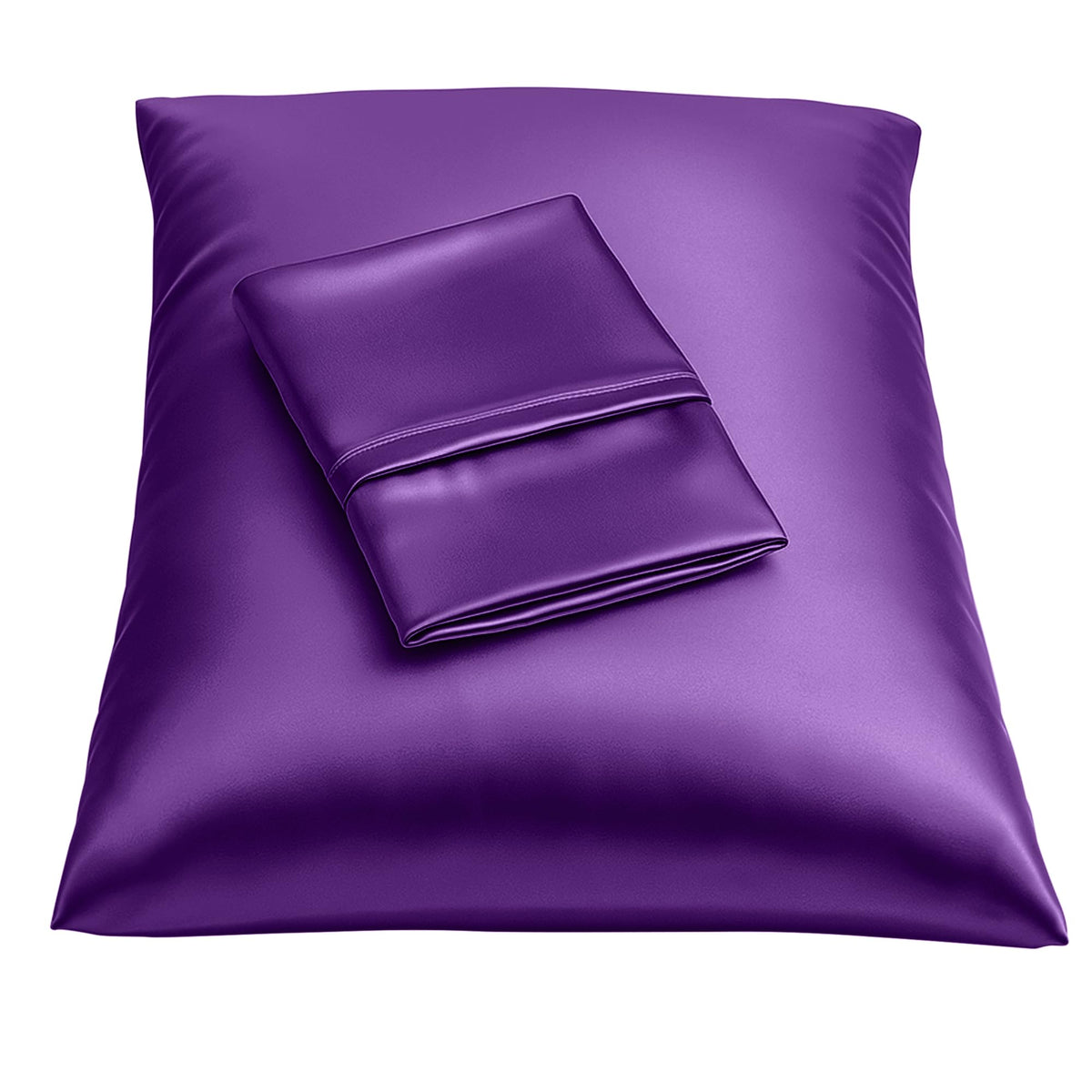 BLISSFORD Satin Pillowcase with Zipper, Like Silk Pillow Cases - Black