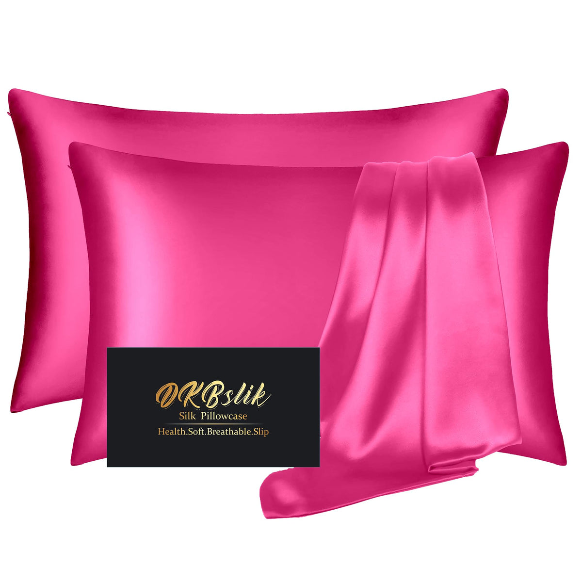 Silk Pillowcase for Hair and Skin, Mulberry Silk Pillow Cases Standard Size, Anti Acne Cooling Sleep Both Sides Natural Silk Satin Pillow Covers with Hidden Zipper, Gifts for Women Men, Ash Blue