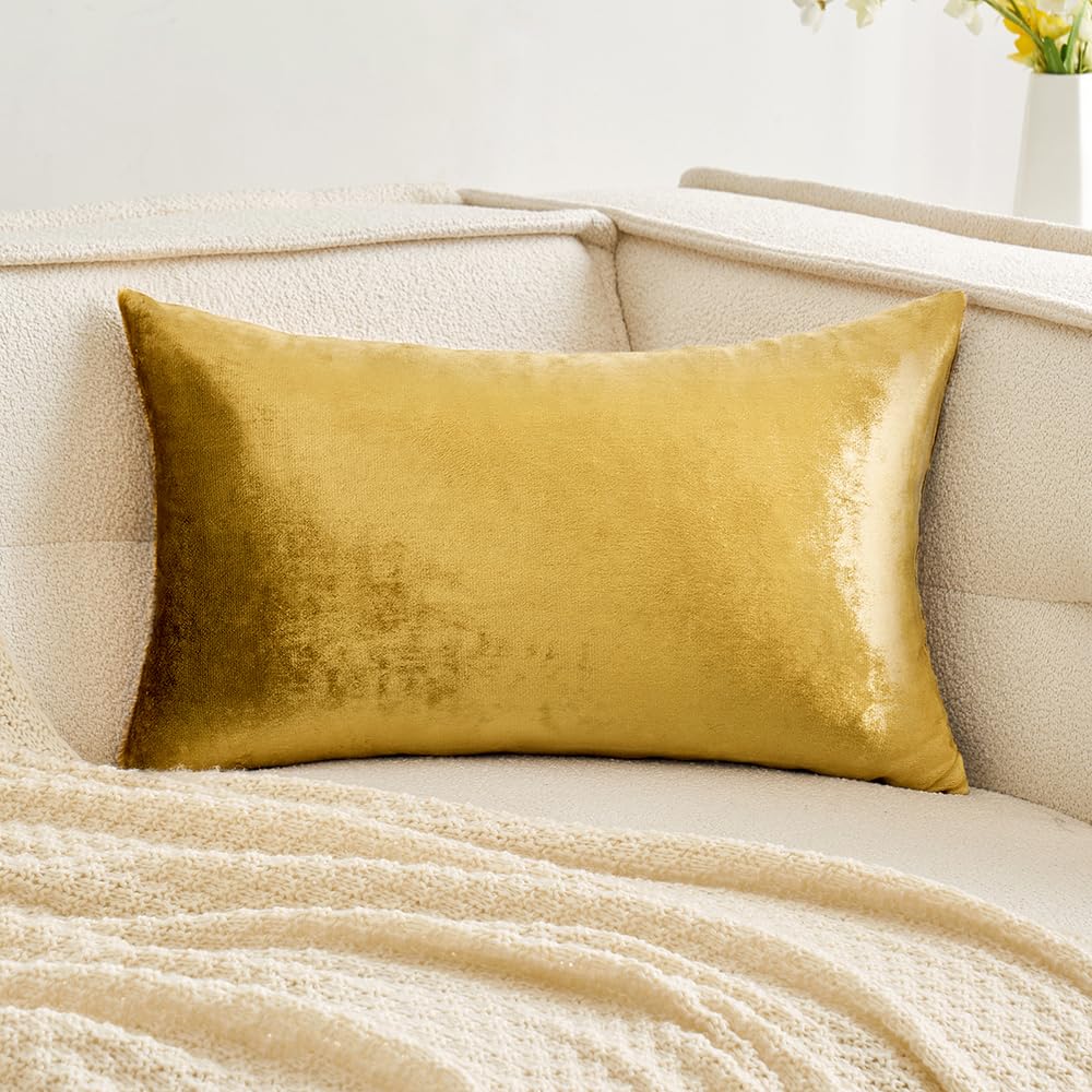 MIULEE Velvet Pillow Cover Soft Luxury Decorative Throw Pillow Cover Single Rectangle Cushion Case for Spring Couch Sofa Bedroom Car Decor,12x20 Inch Sage Green