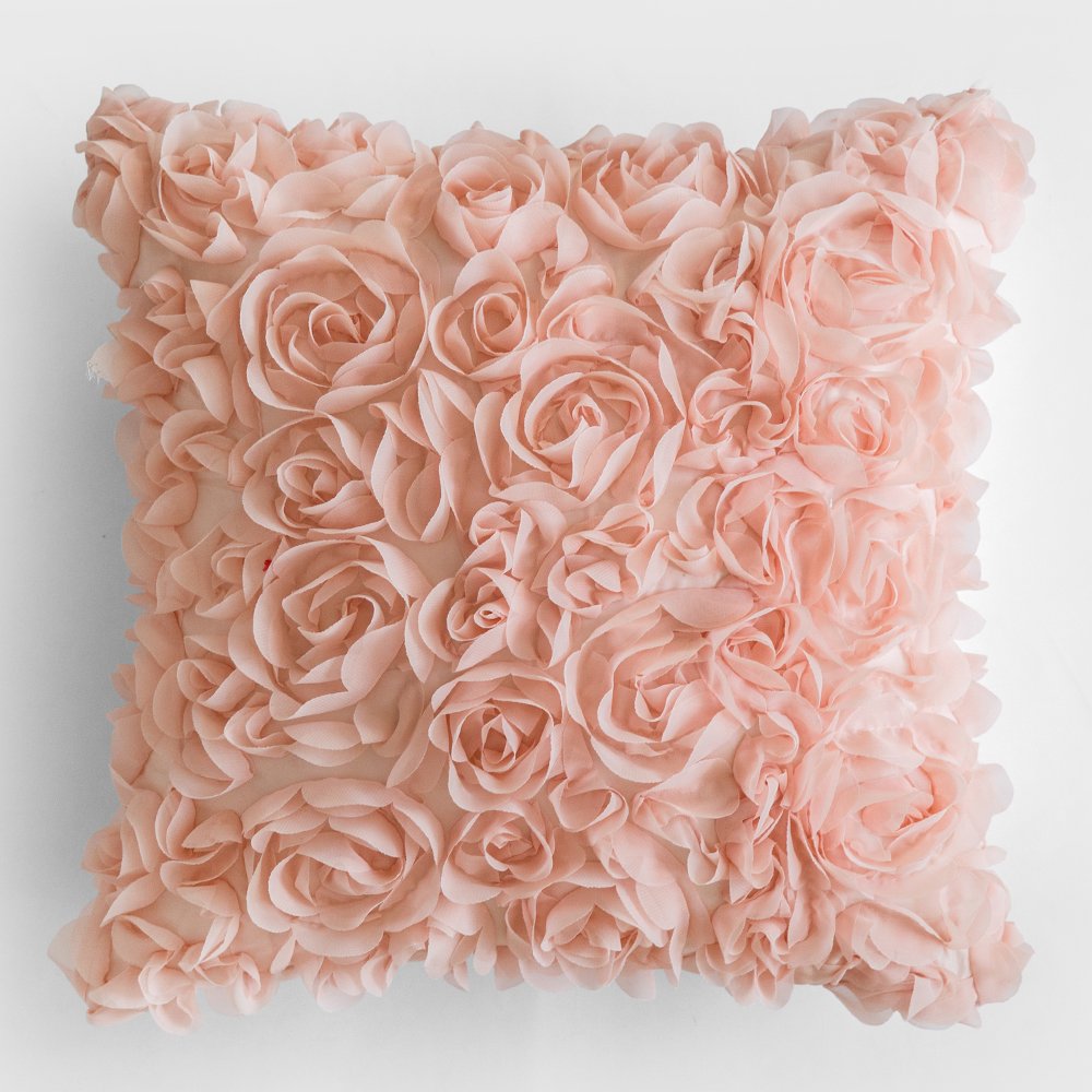 MIULEE Decorative Rose Flower Pillow Cover Pack of 1 Peach Pink 12x20 Inch