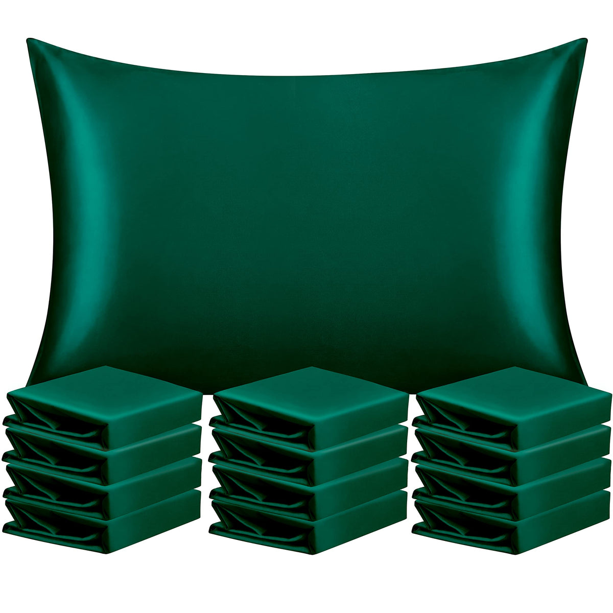 NTBAY Standard Satin Pillowcases, Set of 2, Black