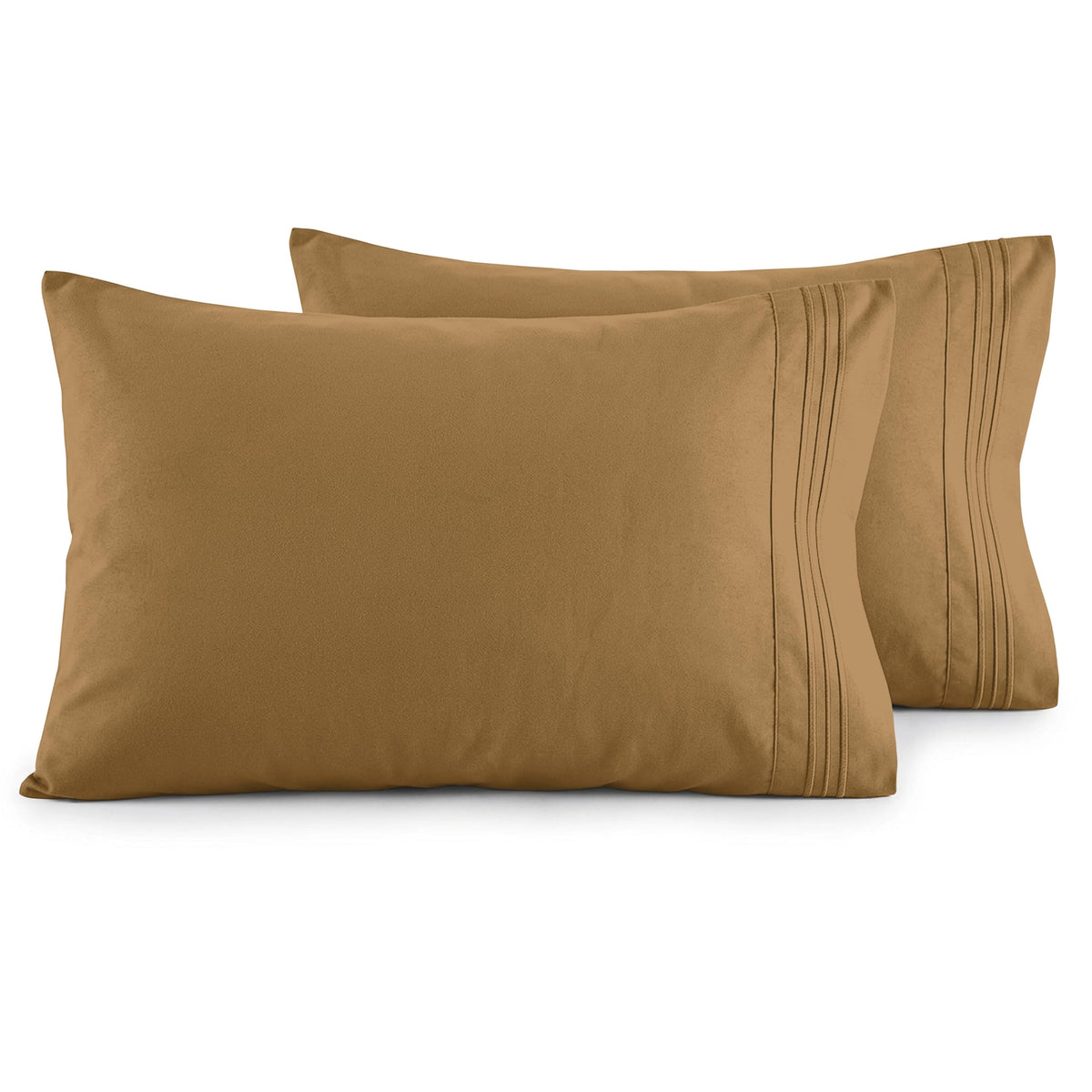 Elegant Comfort Luxury Ultra-Soft 2-Piece Pillowcase Set - 1500 Premium Hotel Quality Microfiber Double Brushed - Wrinkle Resistant, King Size, White
