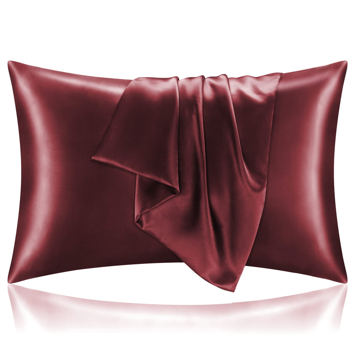 BEDELITE Satin Pillowcases, Queen Size 20x30 Inch, Dark Grey, Set of 2
