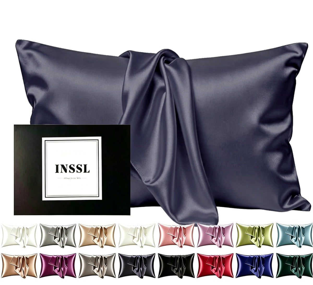INSSL Silk Pillowcase for Women, Mulberry Silk Pillowcase for Hair and Skin and Stay Comfortable and Breathable During Sleep (Standard, Coral)