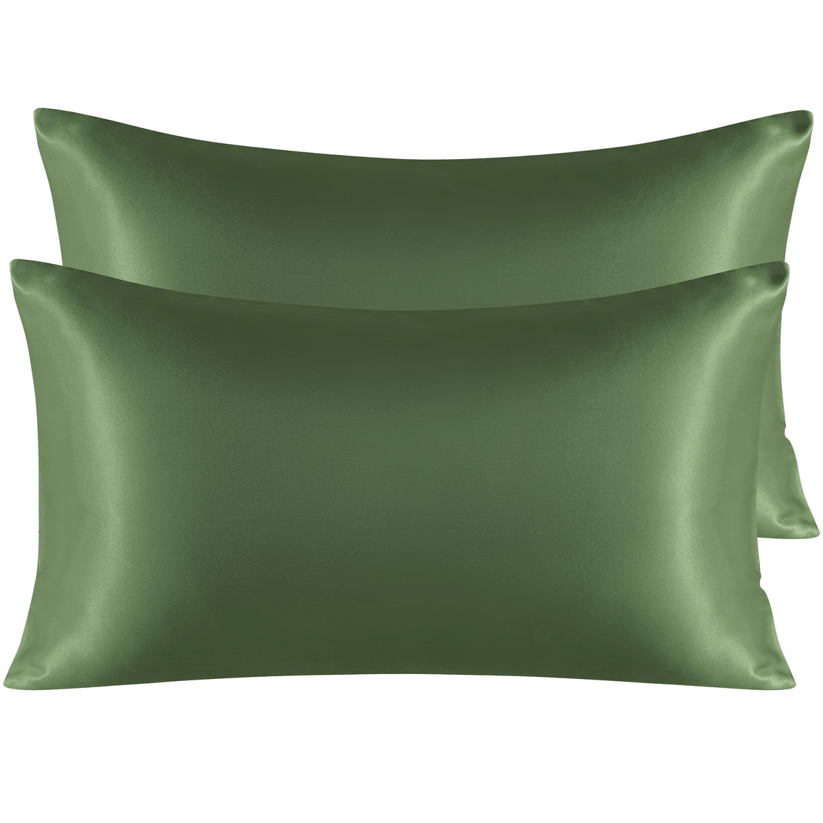 NTBAY Standard Satin Pillowcases, Set of 2, Black