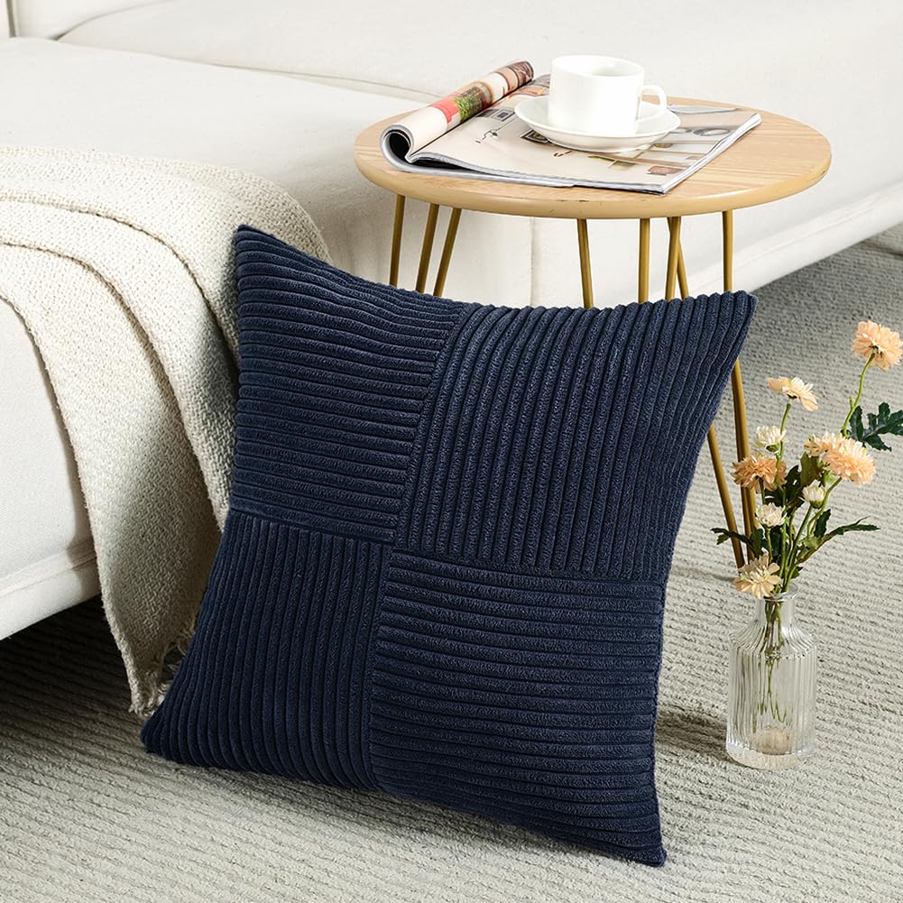 Fancy Homi Blush Pink Lumbar Decorative Throw Pillow Covers 12x20 Inch for Living Room Couch Bed, Rustic Farmhouse Boho Home Decor, Soft Striped Corduroy Rectangle Accent Cushion Case 30x50 cm
