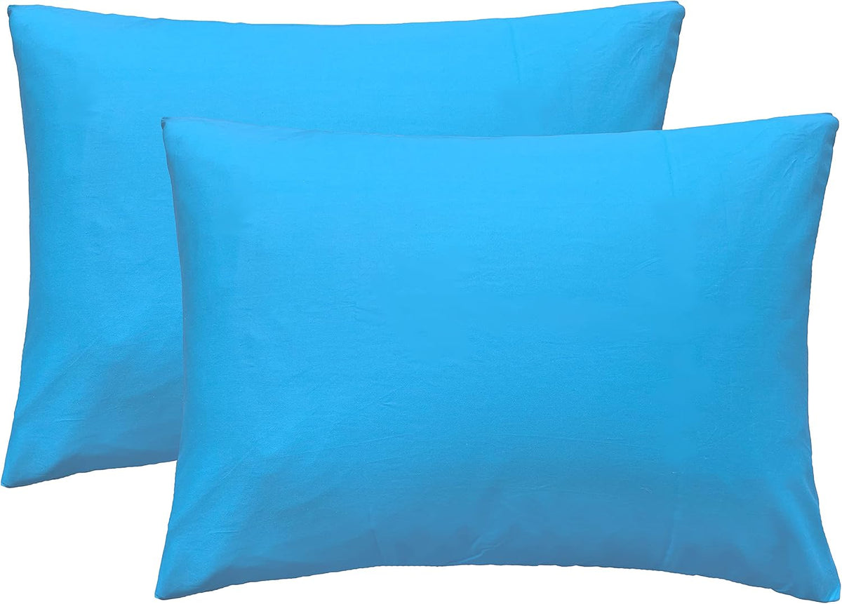 iMaylex Soft 100% Egyptian Cotton Zipper Pillow Case, Cozy and Lightweight Pillowcase, Set of 2, Navy Blue, Standard, 20" x 26"