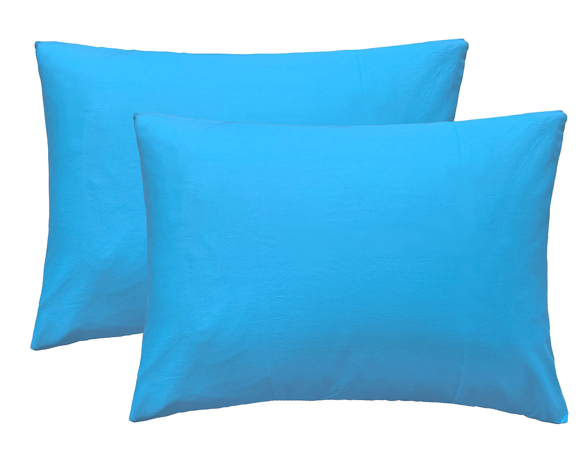 iMaylex Soft 100% Egyptian Cotton Zipper Pillow Case, Cozy and Lightweight Pillowcase, Set of 2, Navy Blue, Standard, 20" x 26"